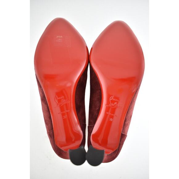 Christian Louboutin Me In The 90S 85 Tanin Red Suede Short Heel Ankle Boot 39 - Picture 8 of 8